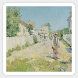 Street In Gloucester by Childe Hassam Sticker